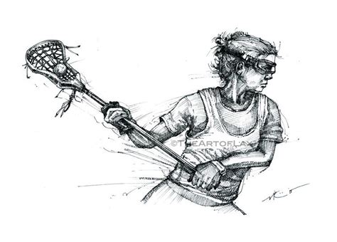 Lacrosse Stick Sketch at PaintingValley.com | Explore collection of ...