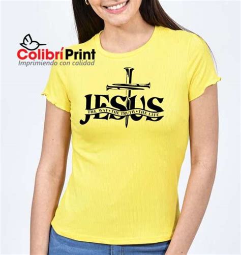 Playera Amarilla Iglesia «jesús Colibrí Print México