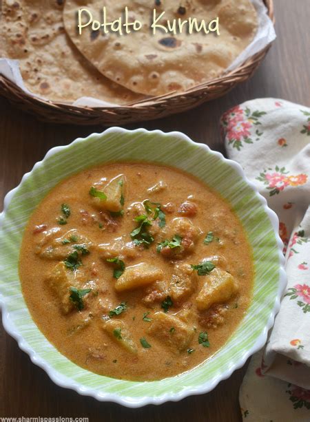 Potato Kurma Recipe Sidedish For Poori Roti Sharmis Passions