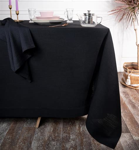 Amazon D Moksha Homes Black Tablecloth X Inch Faux Linen