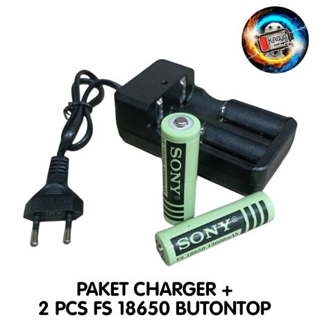 Jual Charger 2 Batterai 18650 Hijau Li Ion 4 2v 13000mAh Shopee