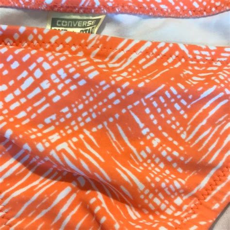 Converse Swim Nwt Converse Orange White Bikini Bottom Poshmark