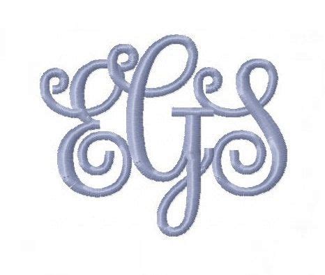 And Inch Vine Interlocking Embroidery Font Satin Stitch Scroll Font