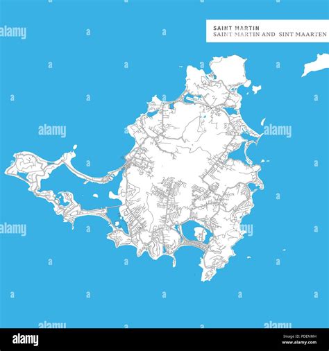 Mapa De La Isla De Saint Martin Saint Martin Y Sint Maarten Contiene