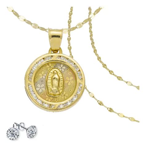 Medalla Virgen De Guadalupe Oro K Cadena Oro Solido K