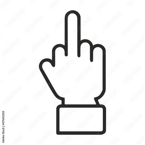 Fuck You Middle Finger Sign Hand Gesture Icon Thumb Insulting Gesture Emoji Stock Vector