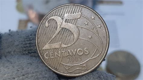 MOEDA ESCASSA VOCÊ TEM UMA REVERSO INVERTIDA 25 CENTAVOS ANO 2003