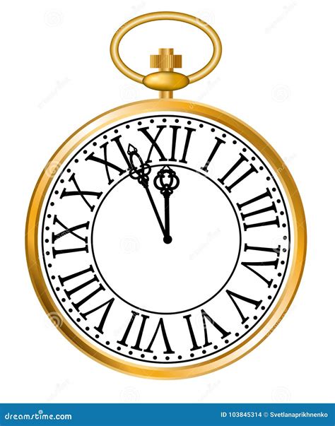 Golden Pocket Watch Stock Vector Illustration Of Metal 103845314