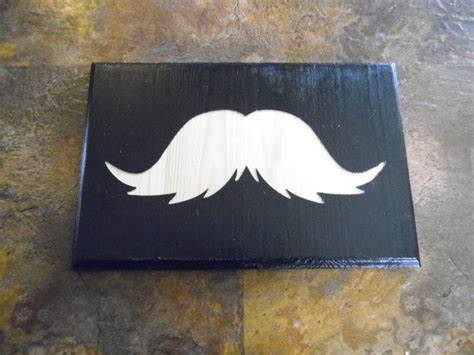 Carved Wood Mustache Sign Unique Home Decor