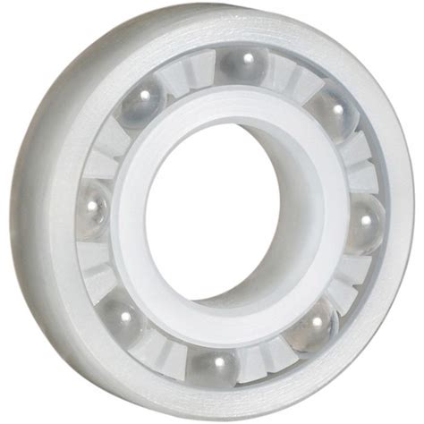 Kr6 G Single Row Inch Size Kynar® Pvdf Plastic Radial Ball Bearing Fitted With Glass Balls