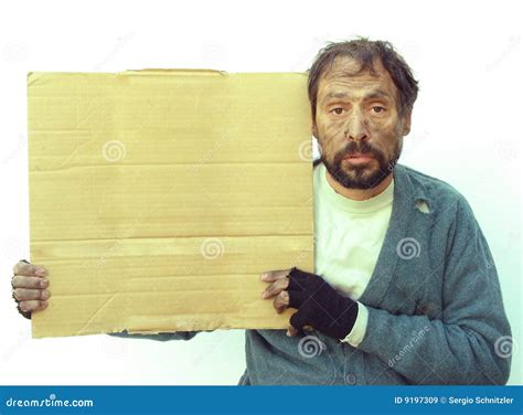 Homeless and cardboard stock image. Image of comical, notice - 9197309