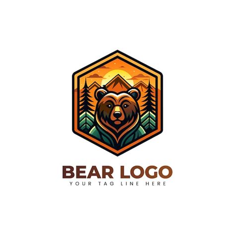 Plantilla Del Logotipo Del Oso Vector Premium