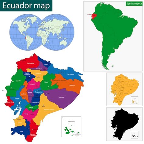 Mapa De Ecuador Vector Premium