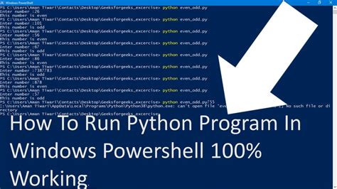 How To Run Python Program In Windows Powershell Youtube