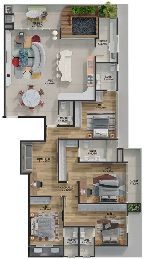 The Floor Plan For A Two Bedroom Apartment With An Attached Kitchen And