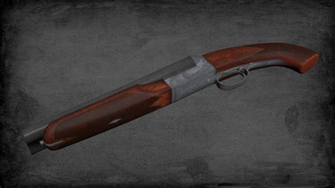 3d Model Shotgun Sawed Off Gun Turbosquid 1243271