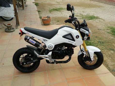 Honda Grom In White With TYGA Exhaust Tail Tidy Also Motorbike