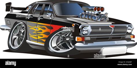 Cartoon Retro Hot Rod Isolated On White Background Available EPS Vector Format Separated By