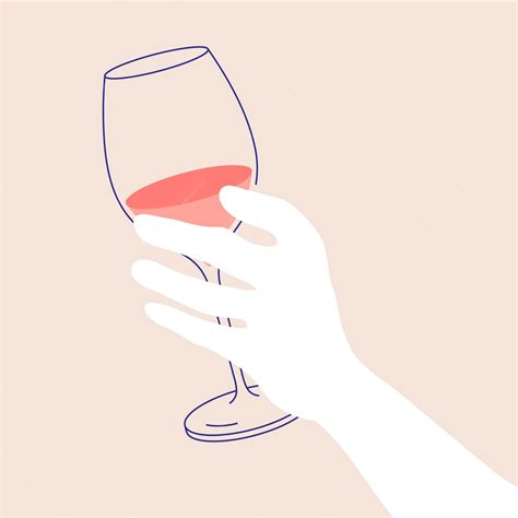 Premium Vector Woman Hand Holding Glass Of White Wine Flat