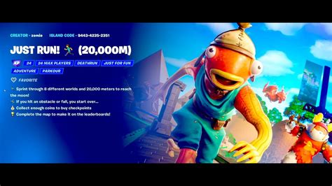 Fortnite Just Run 🏃‍♂️ 20000m By Zemie And Pixalateddreamz Map Code