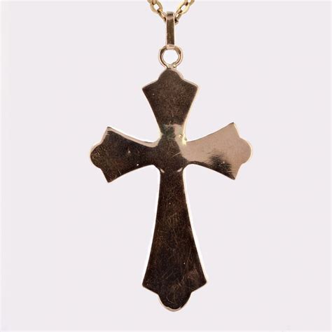 Proantic Pendentif Croix Ancienne Or Rose