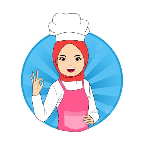 Chef Wanita Muslim Vektor Koki Wanita Png Transparan Clipart Dan