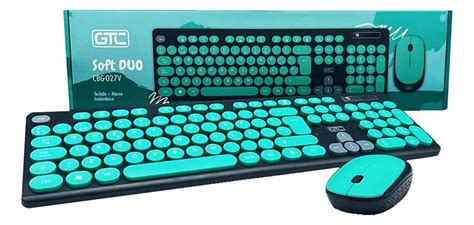 TECLADO Y MOUSE INALAMBRICO GTC CBG 027V SOFT DUO VERDE Y NEGRO 9bits