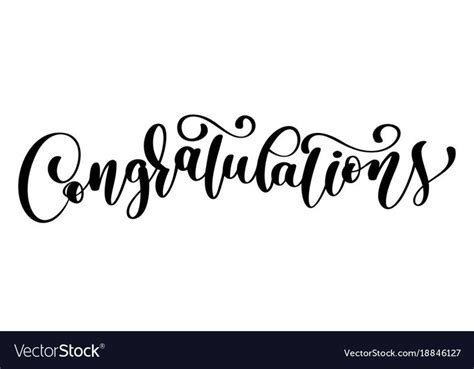 Congratulations Calligraphy Lettering Text Card With Template For Greetings Congratulations