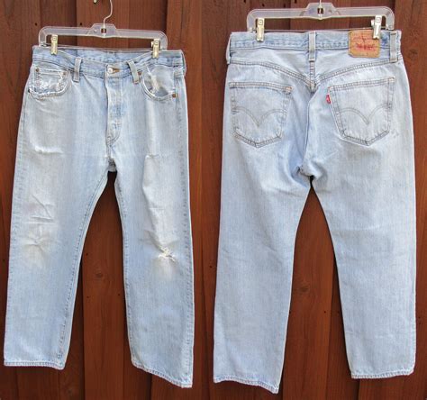 Vintage Levis 501 Distressed Jeans Classic Button Fly Well Etsy