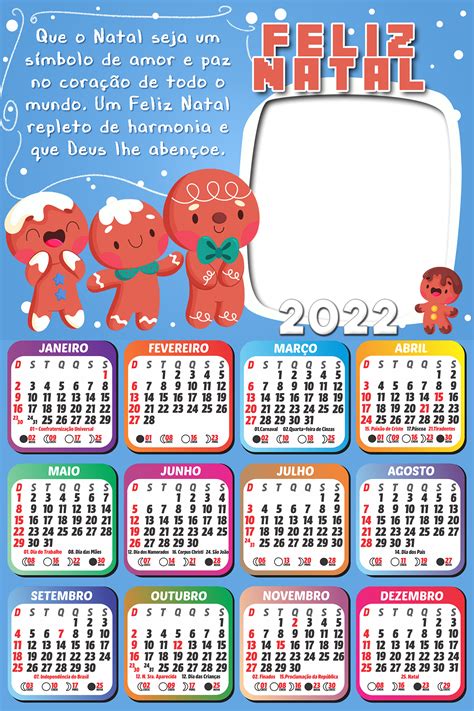 Calendário 2022 Um Feliz Natal Repleto De Harmonia Moldura Png Infantil