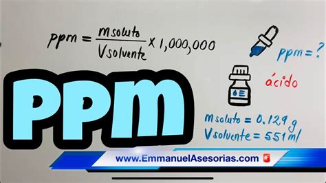 Soluciones Químicas PARTES POR MILLÓN PPM Ejercicios Resueltos de