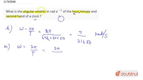 Angular Velocity In Radians