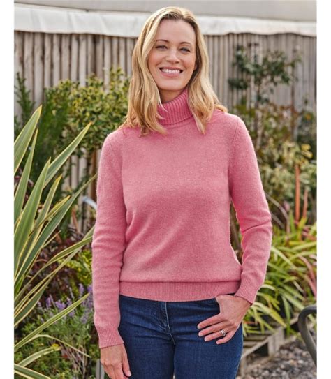 Pink Marl Pure Lambswool Womens Lambswool Polo