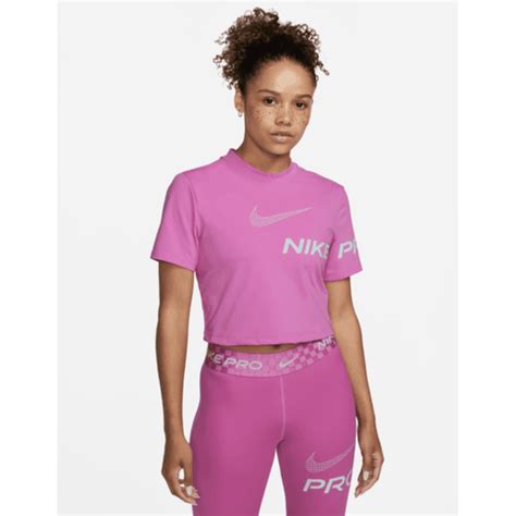 Nike Pro Dri Fit Cropped Graphic Training Top Dames