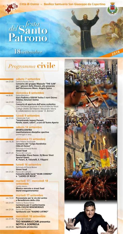 Programma Dei Festeggiamenti In Onore Del Santo Patrono Della Citta Di