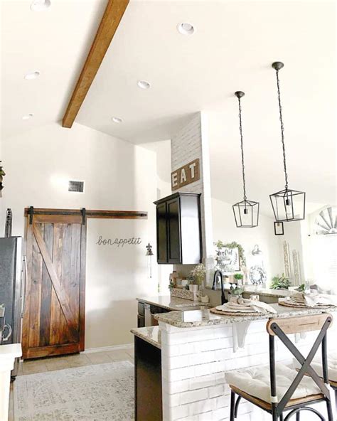 White And Wood Kitchen With Vaulted Ceiling Soul Lane