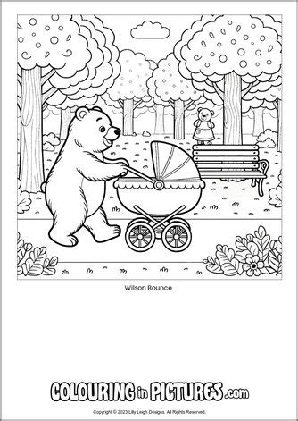 Wilson Bounce By Colouring In Pictures Free Printable Bear Colouring Page