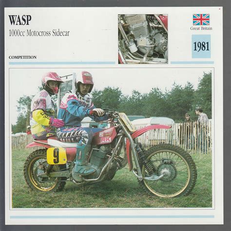 1981 Wasp 1000cc Motocross Sidecar Race Motorcycle Photo Spec Sheet