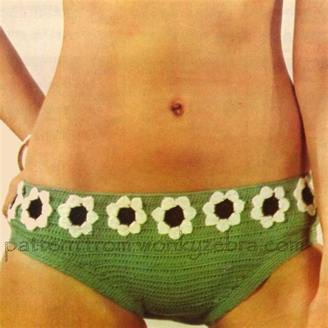 Vintage Crochet Daisy Bikini Pattern PDF From Wonkyzebra Etsy