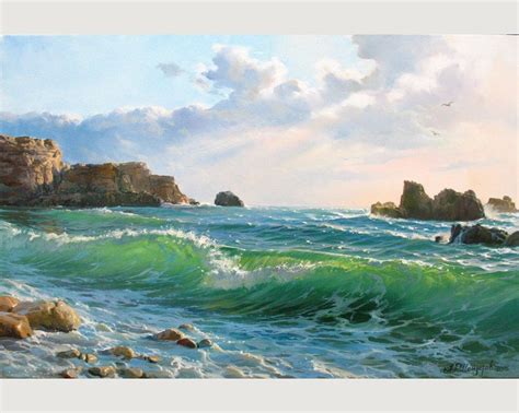 Large Oil Painting By Alexander Shenderov Ocean Painting On Etsy