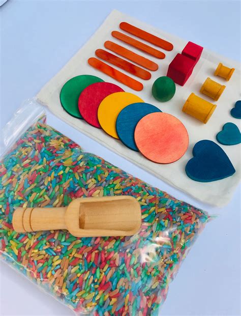 Kit Sensorial De Arroz Arco Iris Coincidencia De Color Etsy