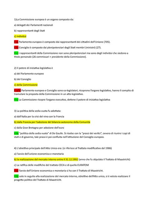 TEST 1 Domande A Risposta Multipla Inerenti Al Programma Del Corso