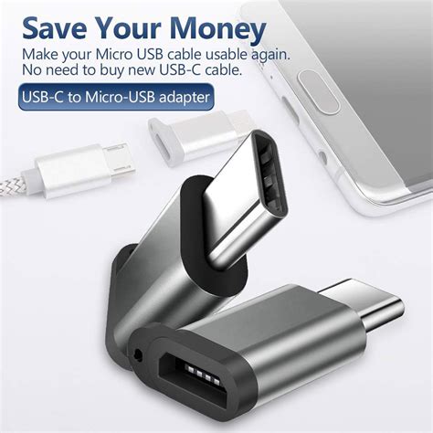 Aluminum Usb Type C To Micro Usb Convert Connector With Keychain Charger Adapter Ebay