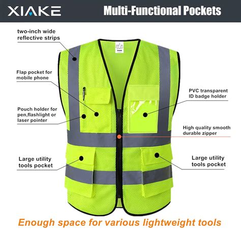 Buy Xiake Mesh Safety Vest High Visibility Reflective Vest With Pockets