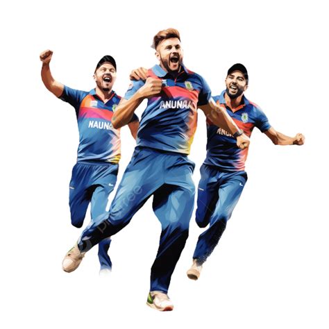 Cricket Players Celebrating Transparent Background Cricket Worldcup