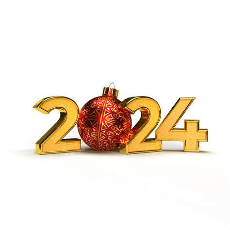 2024 Red Gold Bold Letters Christmas Snowflake Texture 3d Illustration