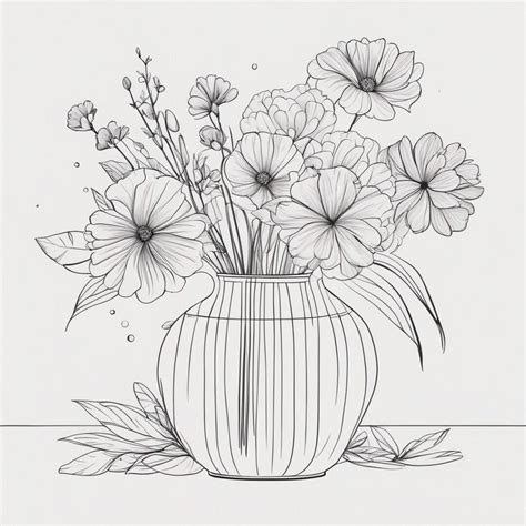 Flower Bouquet Colouring Page One Design Only Etsy