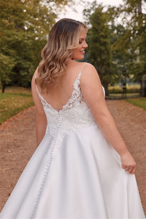 Ps Plus Size Mikado A Line Gown With Bikini Neckline Sincerity
