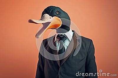 A Duck In A Business Suit Being Sad Created With Generative AI