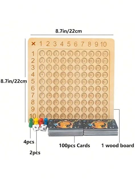 1 szt Z drewna Matematyka Mnożenie Gra planszowa Zabawka dydaktyczna